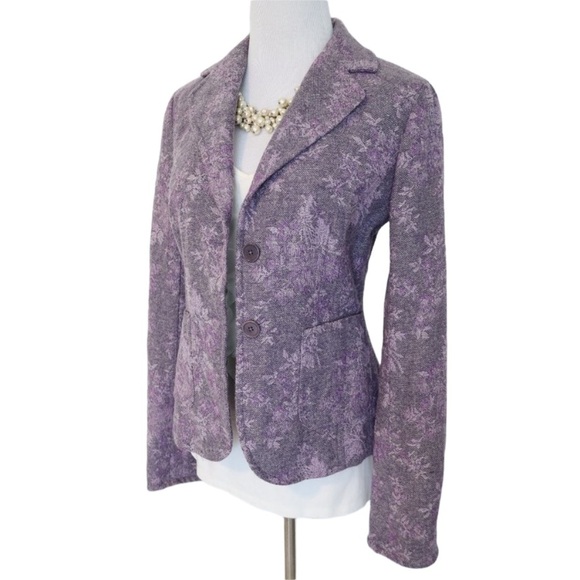 Ann Taylor Jackets & Blazers - ANN TAYLOR Brocade Floral Suit Jacket Blazer Purple